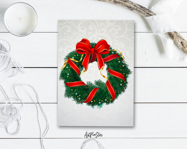 Christmas Wreath Personalized Holiday Greeting Card Gifts