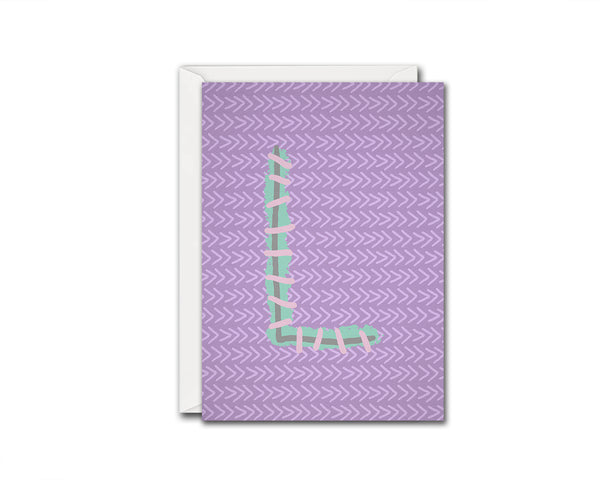 Alphabet Forest Letter L Animal Monogram Note Cards