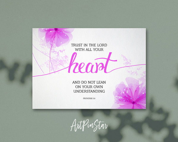 Trust in the Lord with all your Heart Proverbs 3:5 Bible Verse Customized Greeting Card