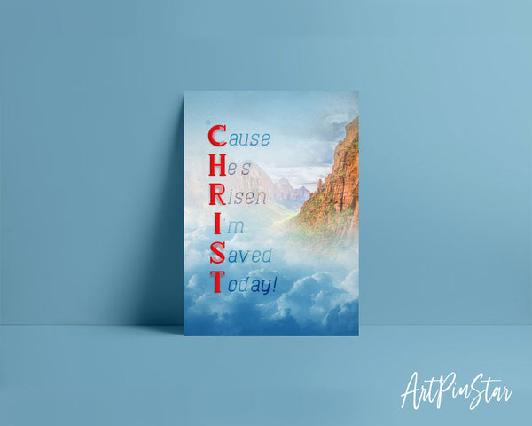 Cause He's Risen I'm Saved Today Bible Verse Customized Greeting Card