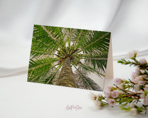 Forest Coconut Tree Landscape Custom Greeting Cards