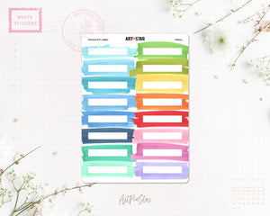 Watercolor Highlight Label Planner Sticker, Free
