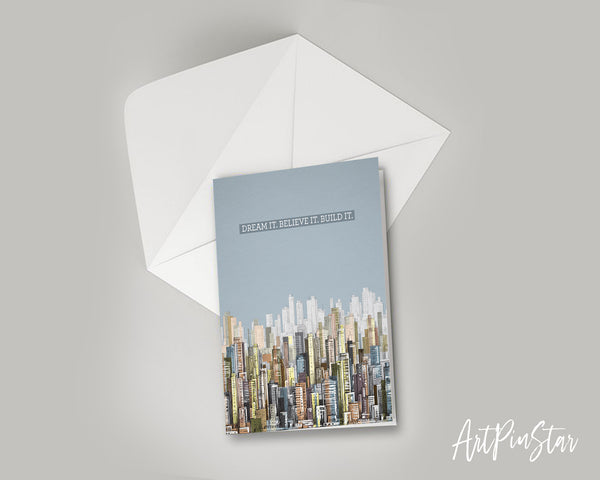Dream it Believe it Build it New Year Customized Greeting Card