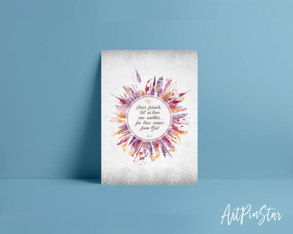 Dear friends, let us love on another John 4;7 Bible Verse Customized Greeting Card