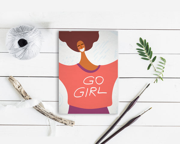 Go Girl Women Empowerment Customizable Greeting Card