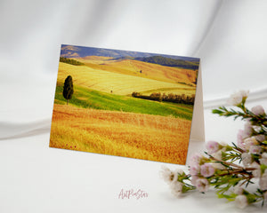 Tuscany Autumn, Italy Landscape Custom Greeting Cards
