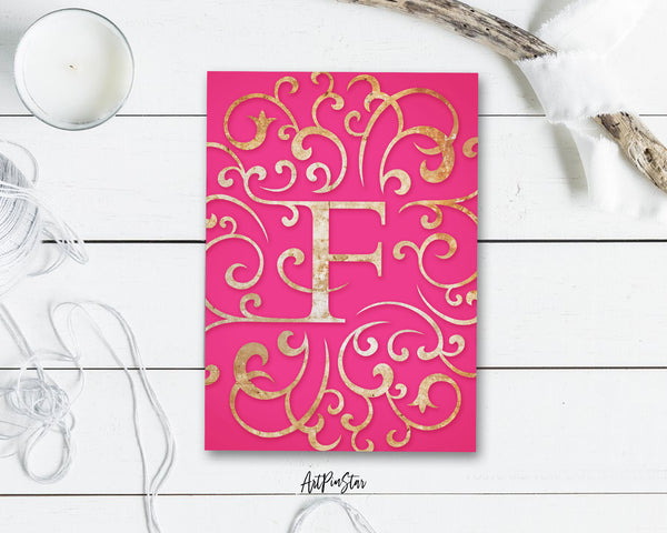 Alphabet Mandela Letter F Modern Monogram Note Cards