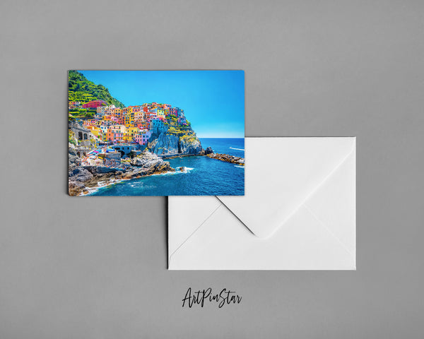 Mediterranean Sea Cinque Terre, Italy, Europe Landscape Custom Greeting Cards