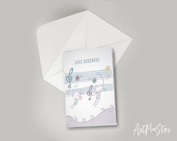 Love Serenade Bass Clef Music Gift Ideas Customizable Greeting Card