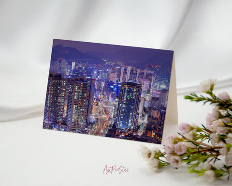 Gangnam District, Seoul, South Korea Landscape Custom Greeting Cards