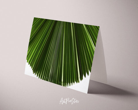 Licuala Grandis or Ruffled Fan Palm Leaf Botanical Garden Customized Greeting Card