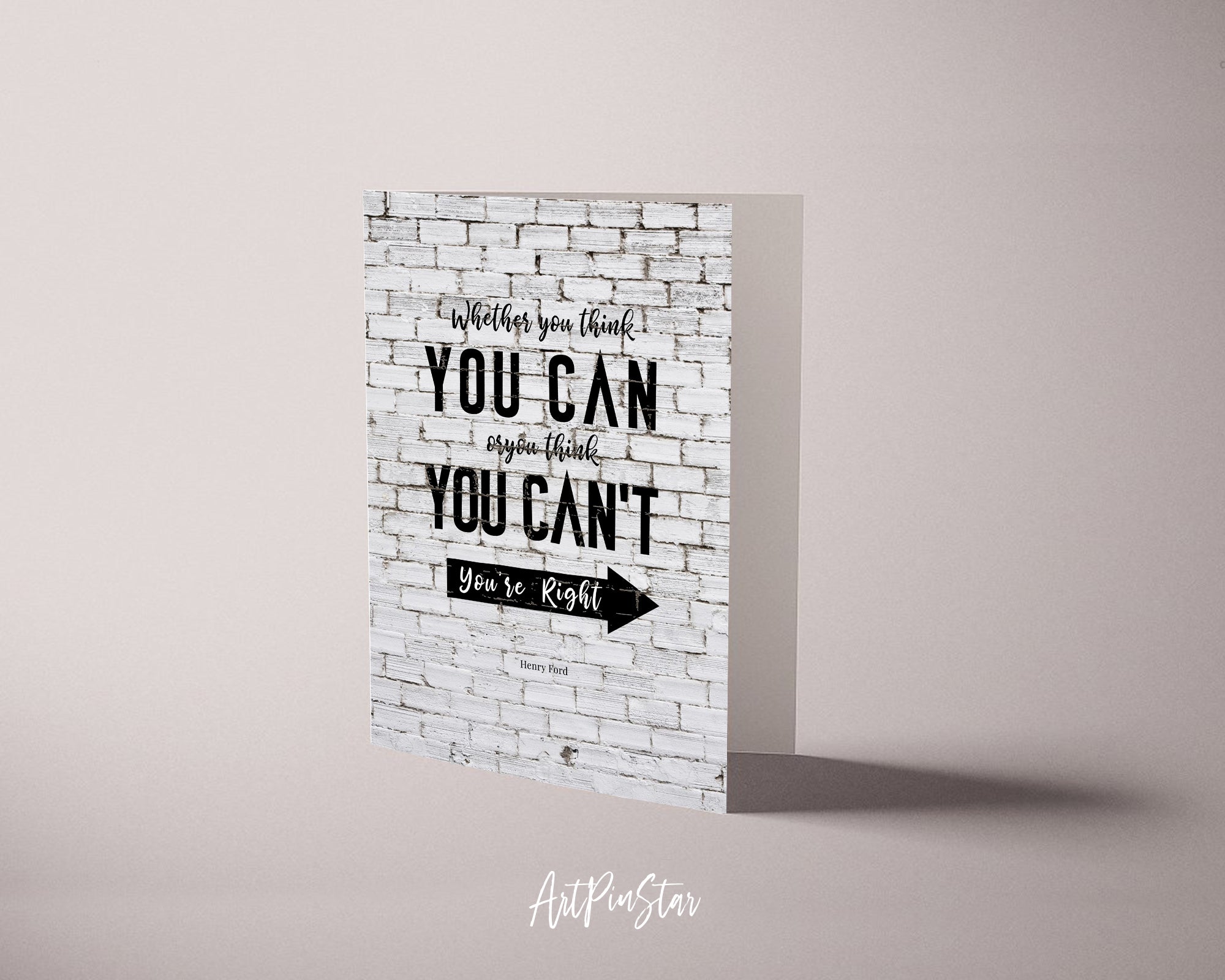 Whether you think you can Henry Ford Motivational Customized Greeting Card