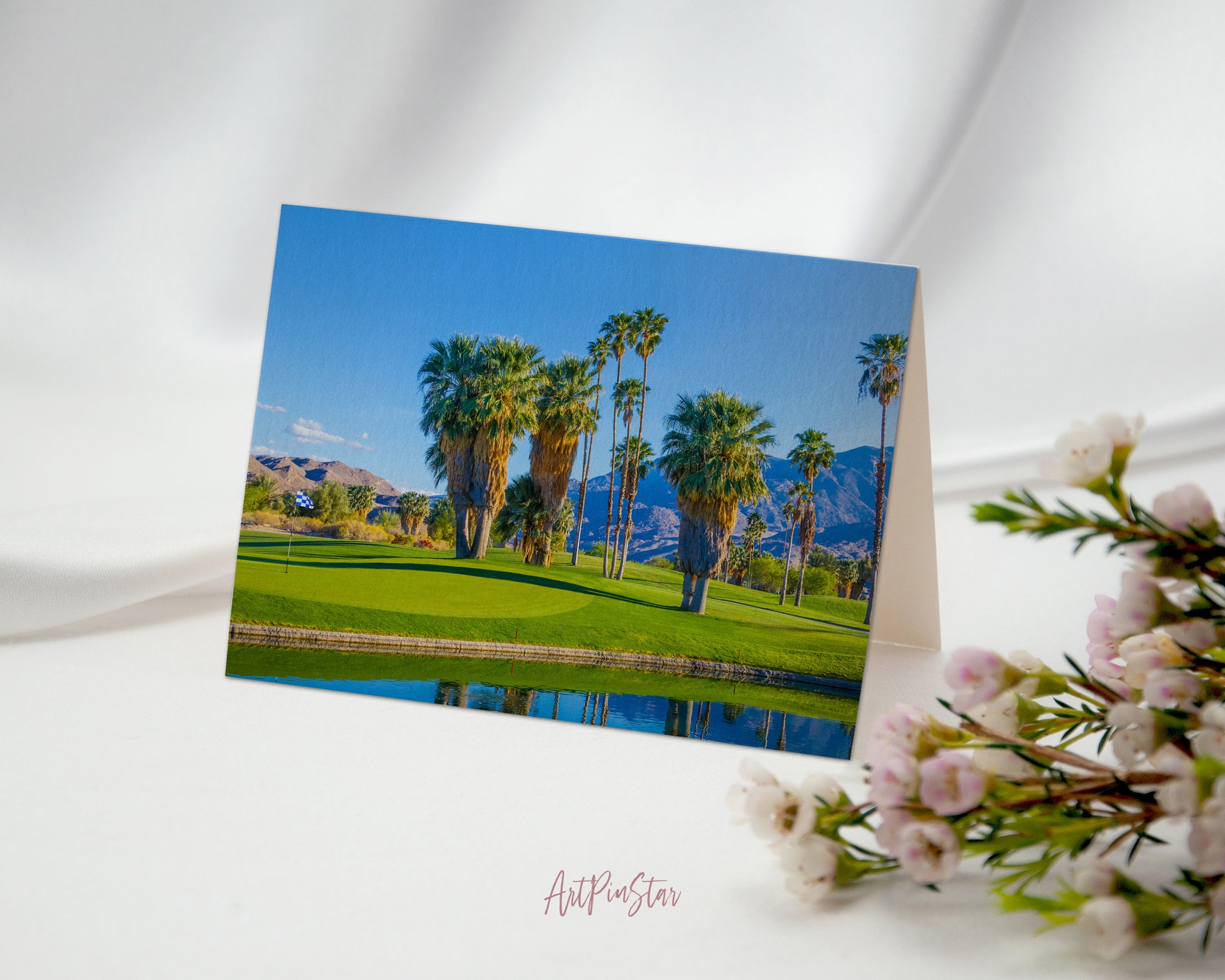 Palm Springs Golf Course, California Landscape Custom Greeting Cards