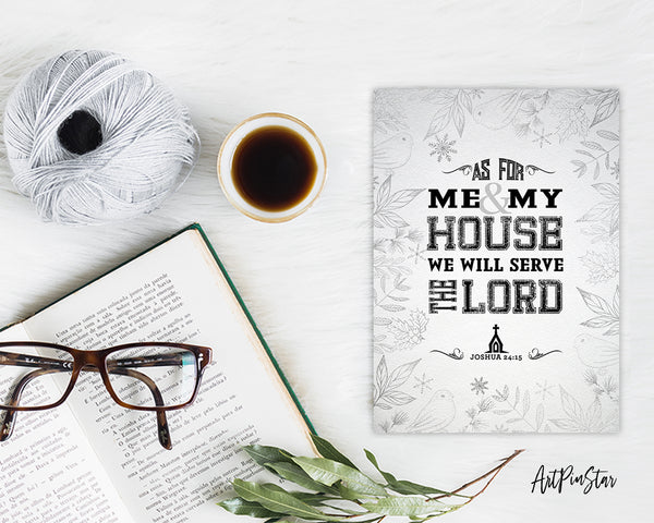 As for me & my house, we will serve the Lord Joshua 24:15 Bible Verse Customized Greeting Card