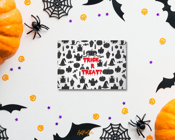 Spooky Halloween TRICK R TREAT Custom Holiday Greeting Cards