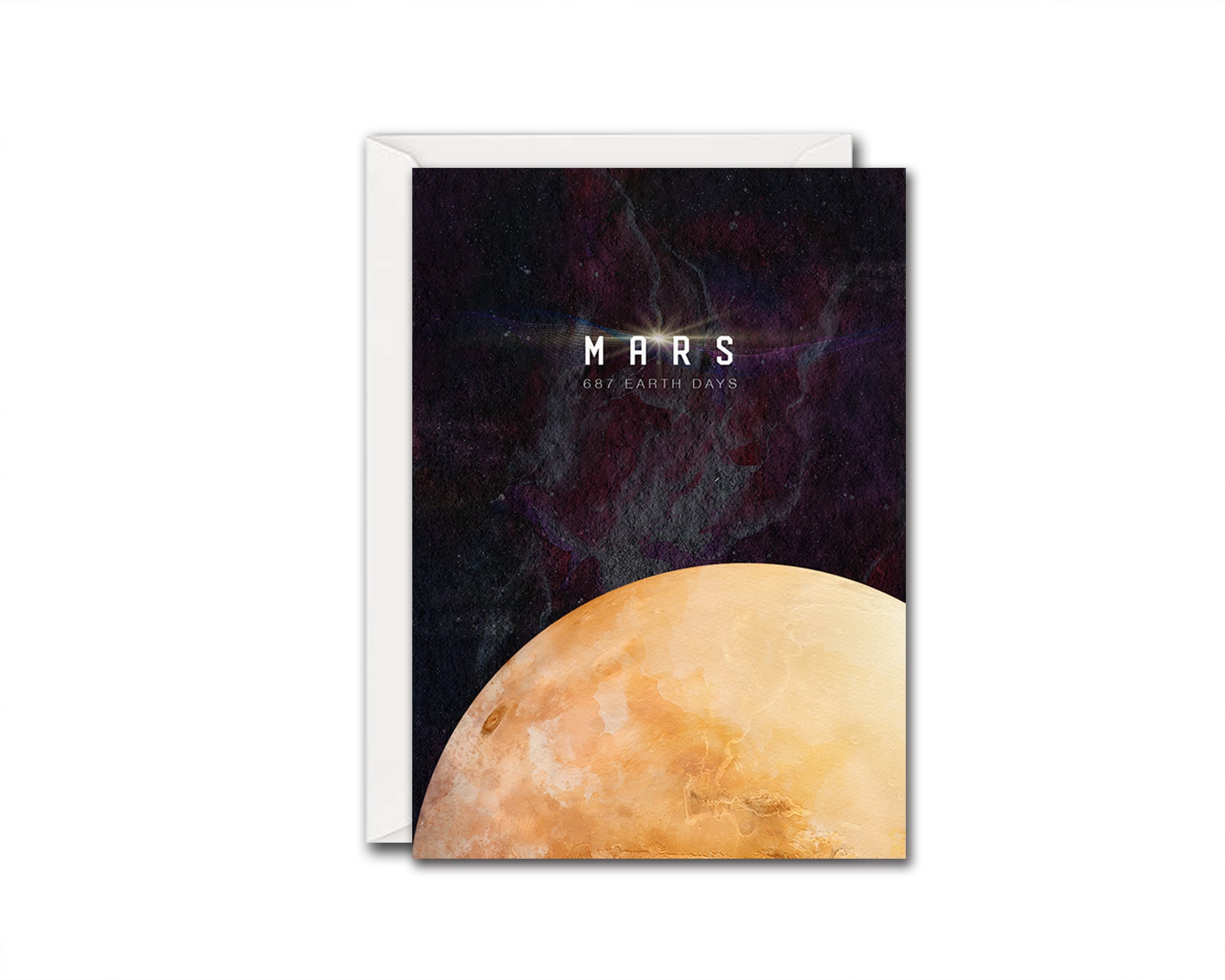 Mars Planet Orbiting Stars Solar System Customizable Greeting Card