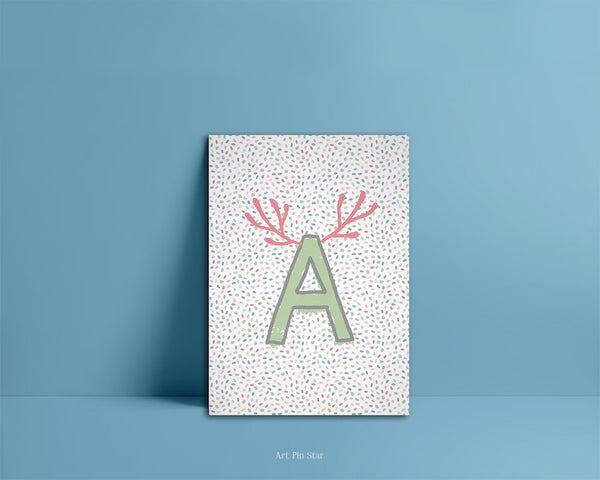 Alphabet Forest Letter A Animal Monogram Note Cards
