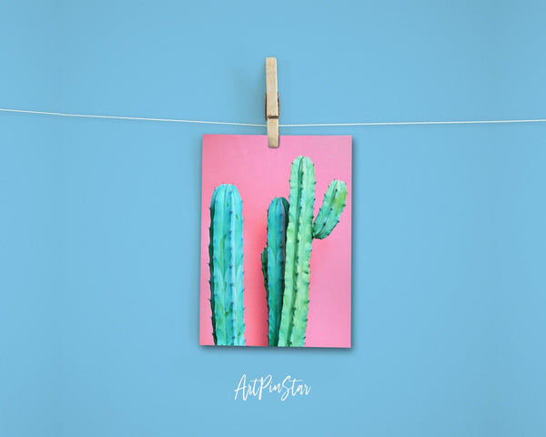 Cactus Tropical Cacti Plant on Pastel Pink Botanical Garden Customized Greeting Card