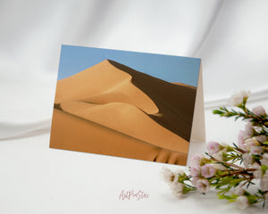 Golden Sand Dunes, Sahara Desert Landscape Custom Greeting Cards