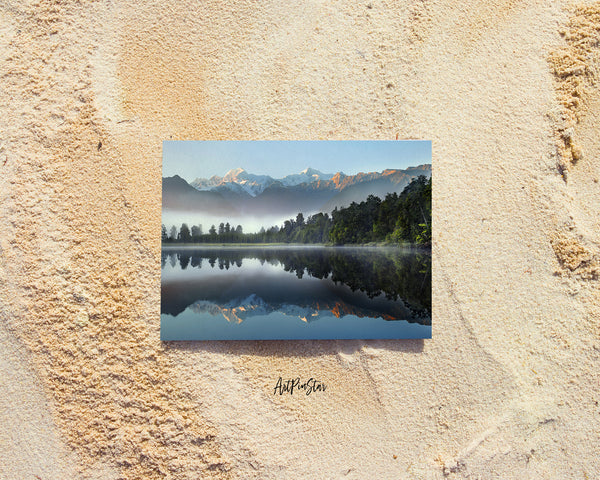 Reflection of Lake Matheson, New Zealand Landscape Custom Greeting Cards