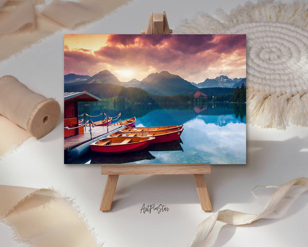 Strbske Pleso Lake in National Park High Tatra Slovakia, Europe Landscape Custom Greeting Cards