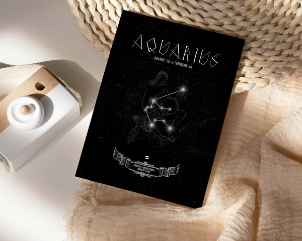 Astrology Aquarius Prediction Yearly Art Horoscope Customized Gift Cards