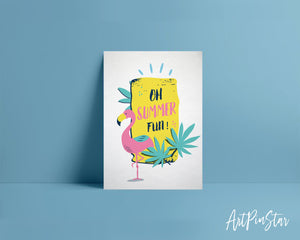 Oh Summer Fun Flamingo Animal Greeting Cards