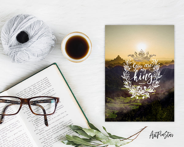 You are my king Psalm 44:4 Bible Verse Customized Greeting Card