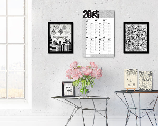 2024 Yearly Modern Customizable Year Planner at a Glance Wall Calendar