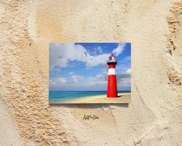 Lighthouse Westkapelle, Netherlands Landscape Custom Greeting Cards