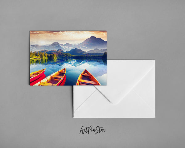 Strbske Pleso Lake in National Park High Tatra Slovakia, Europe Landscape Custom Greeting Cards