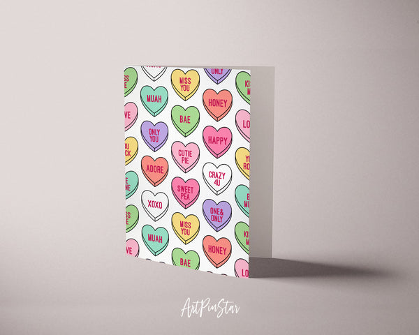 Valentine’s Day Sweets Heart Candy Customized Greeting Card