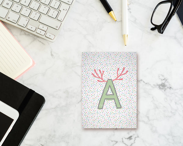 Alphabet Forest Letter A Animal Monogram Note Cards