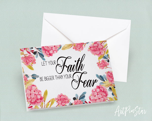 Let your Faith be bigger than your fear Bible Verse Customized Greeting Card