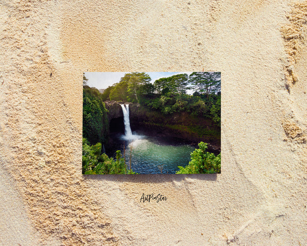 Rainbow Waterfall in Wailuku River State Park, Hilo, Hawaii Landscape Custom Greeting Cards