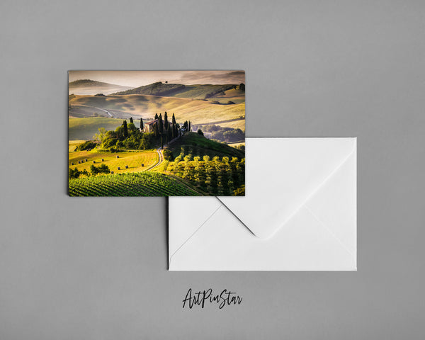 Vineyard Property Tuscany, Italy Landscape Custom Greeting Cards