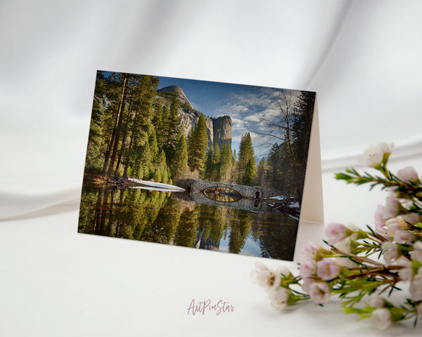 Yosemite National Park Stoneman Bridge, California Landscape Custom Greeting Cards