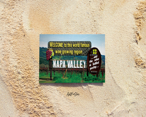 Napa Valley Entrance Sign, California Landscape Custom Greeting Cards