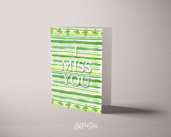 I miss you Happiness Quote Customized Greeting Cards