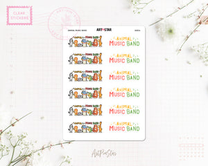 Music Animal Band Planner Sticker, A5