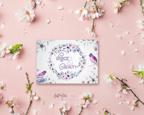 Grace & Beauty Flower Quote Customized Gift Cards