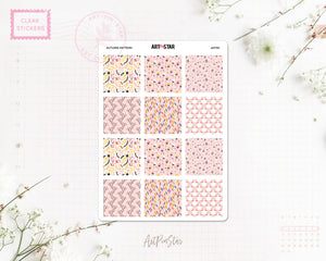 Autumn Mini Fullbox Pattern Planner Sticker, A6