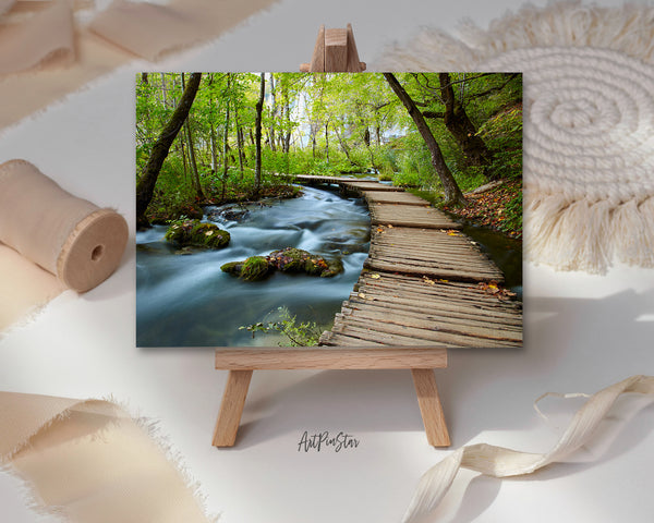 Croatia Plitvice Lakes Wooden Path National Park, Europe Landscape Custom Greeting Cards