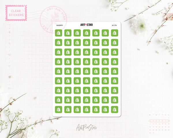 Shopping Icon Planner Sticker, Shopify