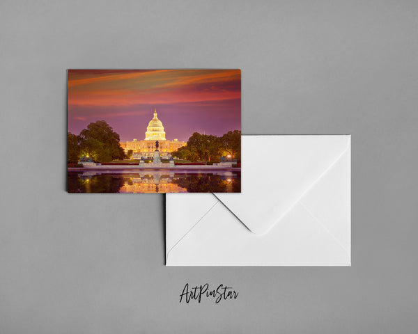 Capitol Building Sunset Congress, Washington DC Landscape Pattern Greeting Cards