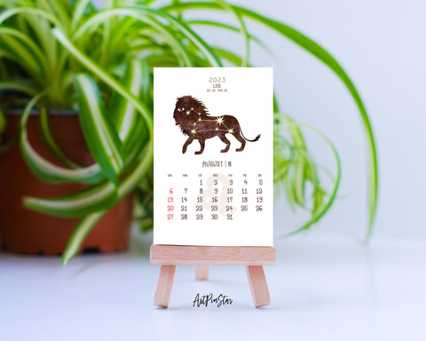 2023 Desk Calendar Astrology Textured Customizable Wooden Mini Easel Stand Art Display Holder