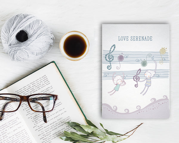 Love Serenade Bass Clef Music Gift Ideas Customizable Greeting Card