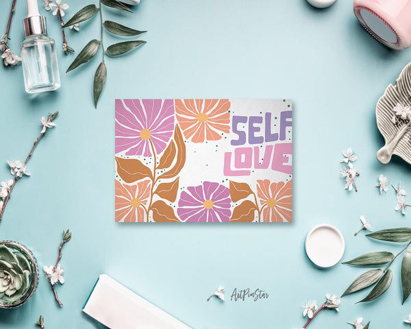 Self Love Flower Quote Customized Gift Cards