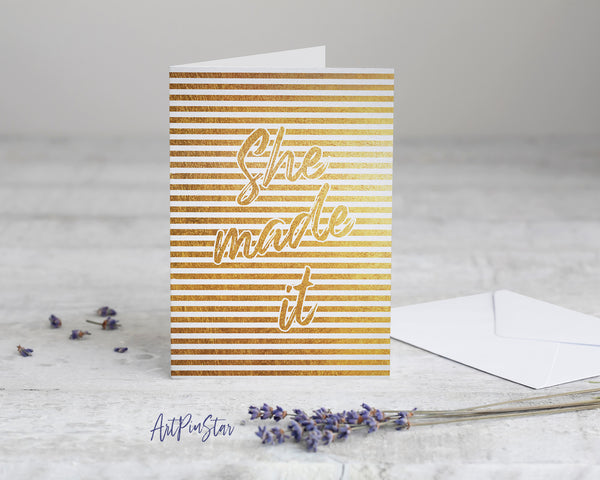 Personalized Graduation Achievement Gift Cards - She made it