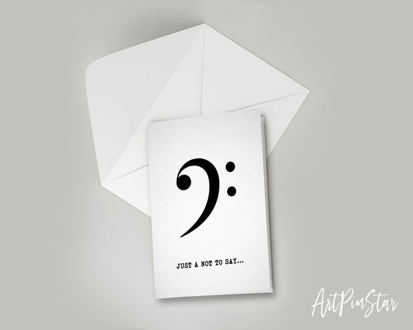 Just a little note to say Bass Clef Bass Clef Music Gift Ideas Customizable Greeting Card